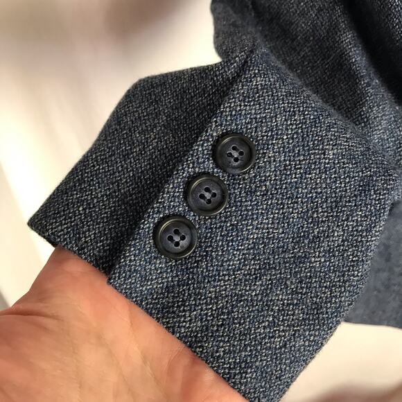 Talbots Vintage Label Women's 8 Petite 8P 100% Wool Blue 3 Button Blazer - Picture 9 of 13